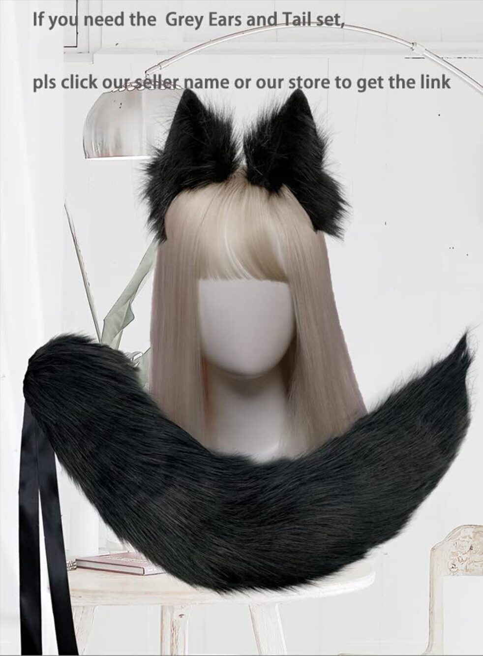 1950 Cat Fox Wolf Ears Headband，Furry Ears Wolf Ears Cosplay Costume - Picture 5 of 8